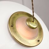 Lampe à suspension en laiton et métal vintage italienne, années 1970