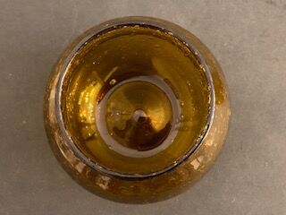 Jam maker or candy maker in amber yellow glass signed Biot