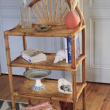 Bamboo and woven straw shelf