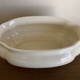 Neo-classical planter in ivory earthenware with XXL gadroons, 1950s