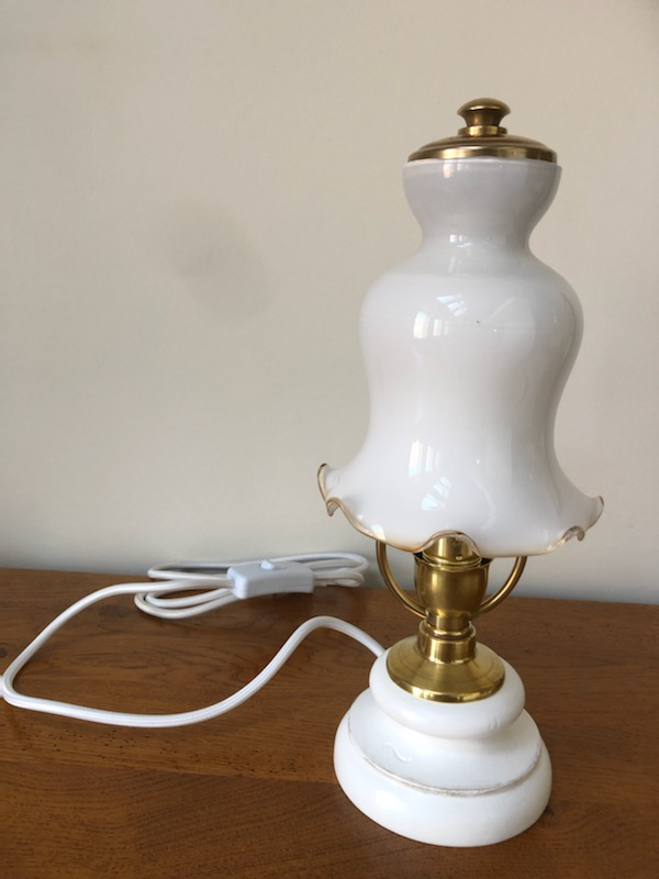 Opaline vintage bedside lamp