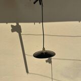 Suspension vintage en tôle émaillée verte et noire déco rétro fermé