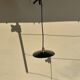 Vintage pendant light in green and black enamelled sheet metal, retro decor, closed