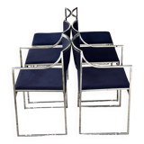 Set of 4 chairs and 2 armchairs model SQ by Willy Rizzo 1970