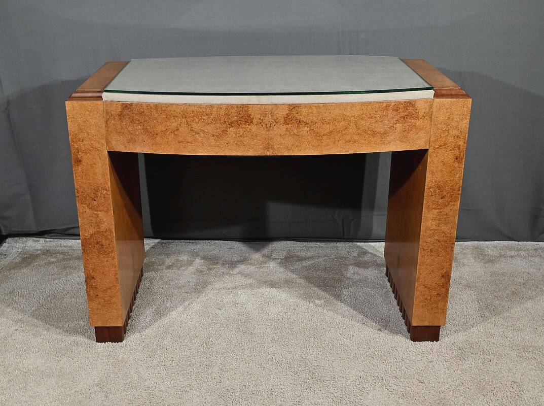 Small Amboyna Burl Desk, Speich Frères, Art Deco – 1930