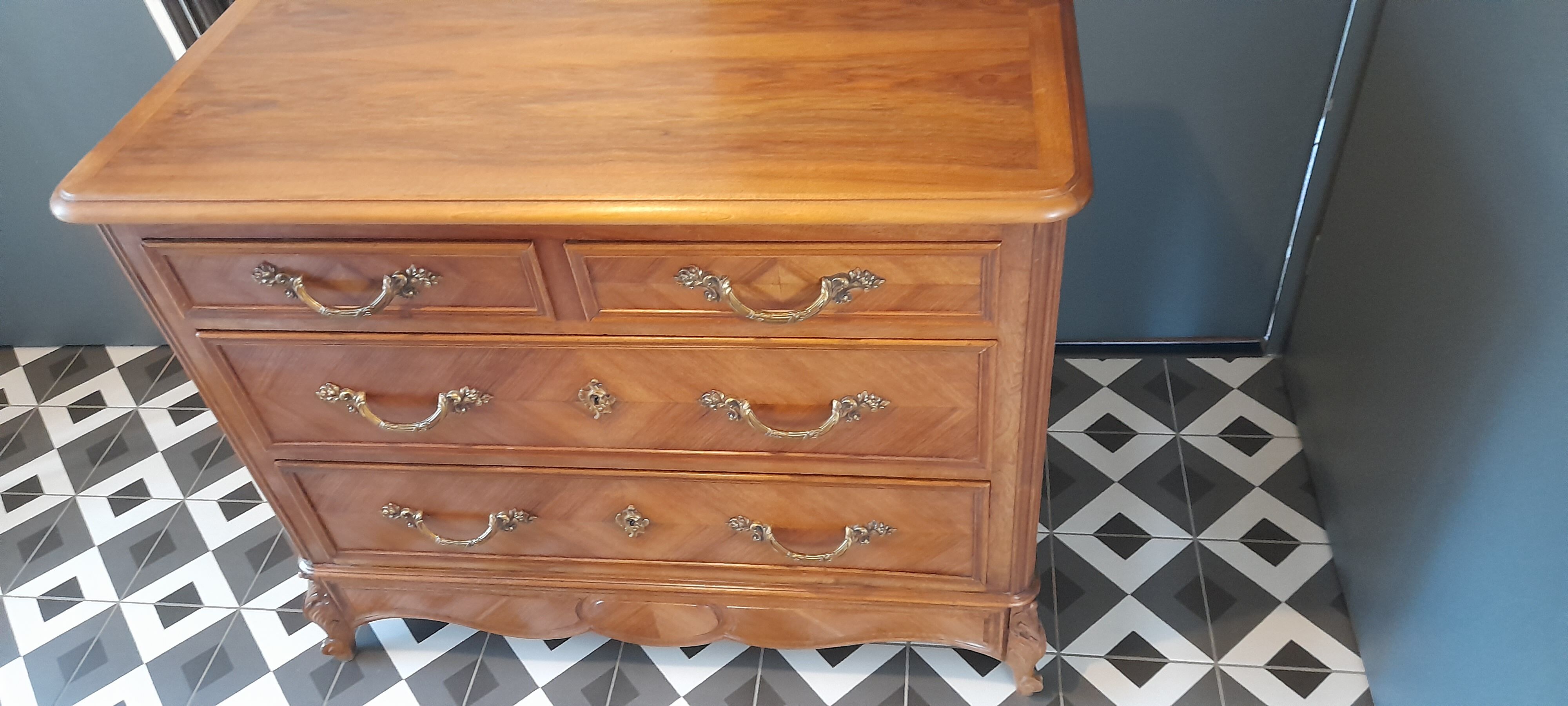 Louis XV style chest of drawers from the 50s