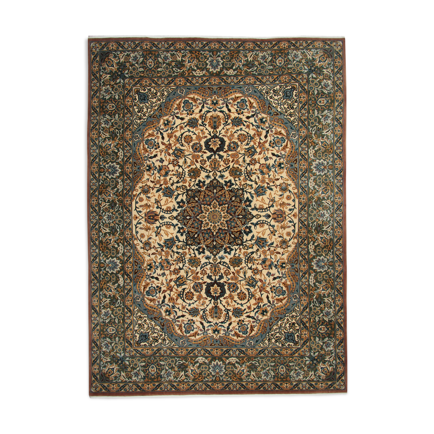 Traditional persian area handwoven wool carpet 274x366cm