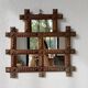 Paire de cadres miroirs Tramp Art 1900