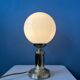 Set de 2 lampes de bureau en verre opalin doré vintage
