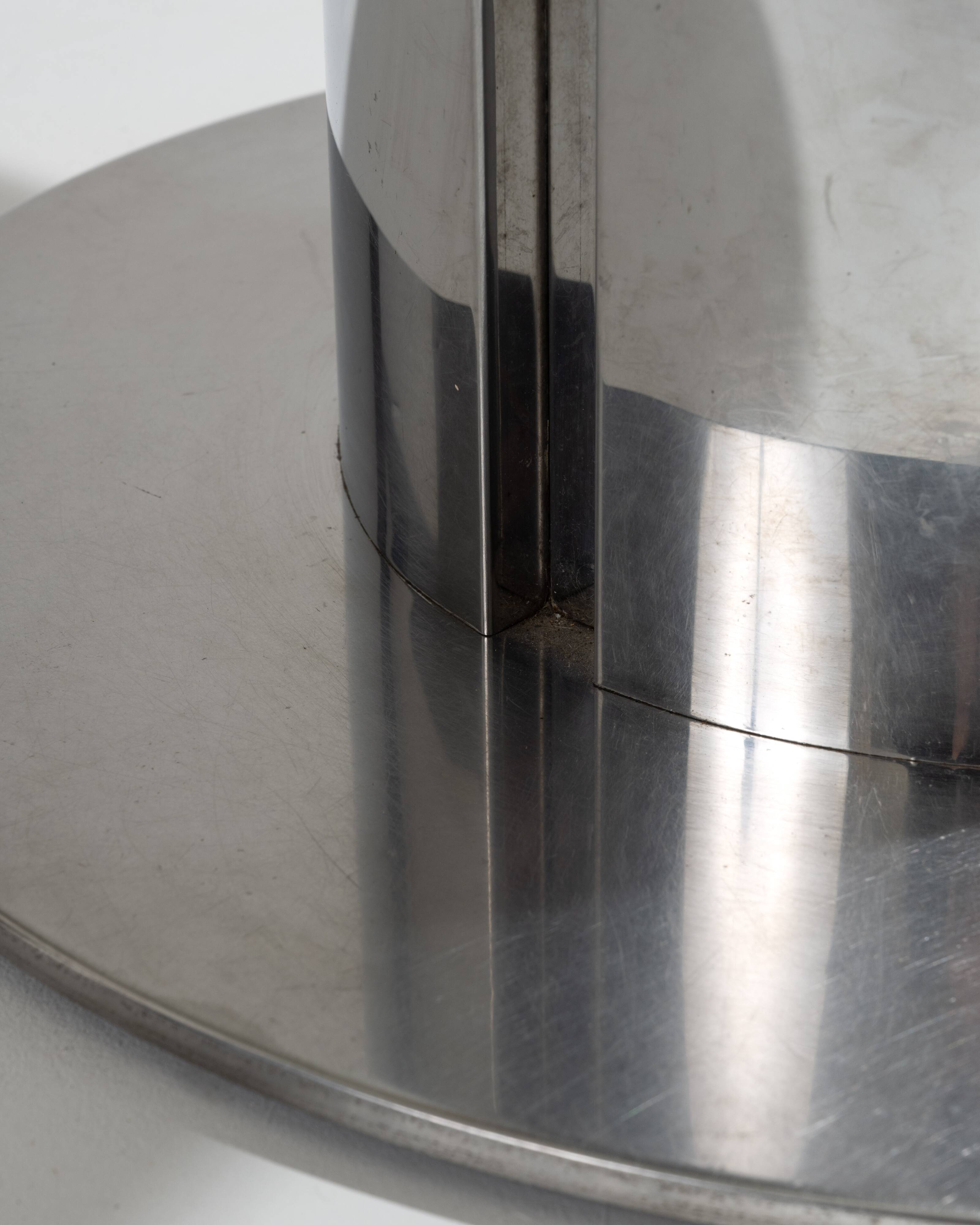 Glass and chrome dining table, antonia astori, 1960s