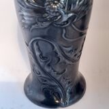 Pair of small art nouveau vases (or candlesticks) in pewter