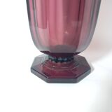 Large art deco vase in amethyst glass from luxval - val saint lambert