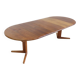 Vintage Danish oval extendable dining table solid teak 1960s XL