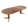Vintage Danish oval extendable dining table solid teak 1960s XL