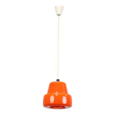 Vintage orange glass pendant lamp, Czechoslovakia, circa 1970.