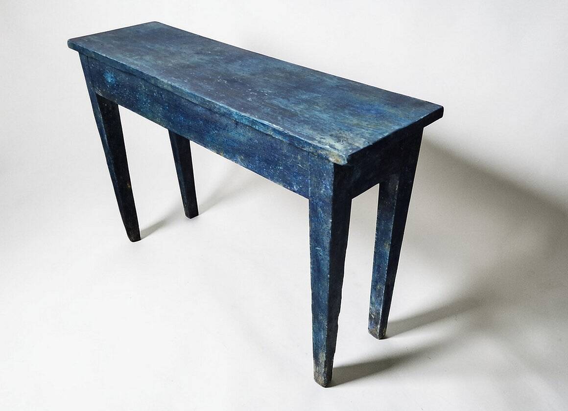 Blue patinated wooden console