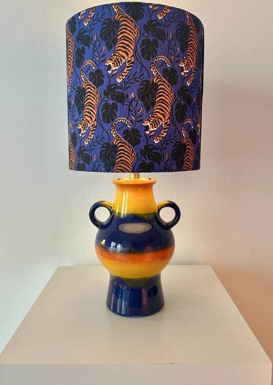 Upcycled table lamp made from an original 1970s Pop Art Dümler & Breiden vase.