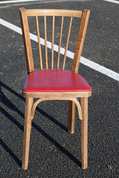 8 chairs Baumann No. 12 red beech skai way