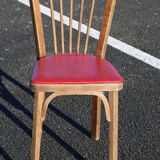 8 chairs Baumann No. 12 red beech skai way