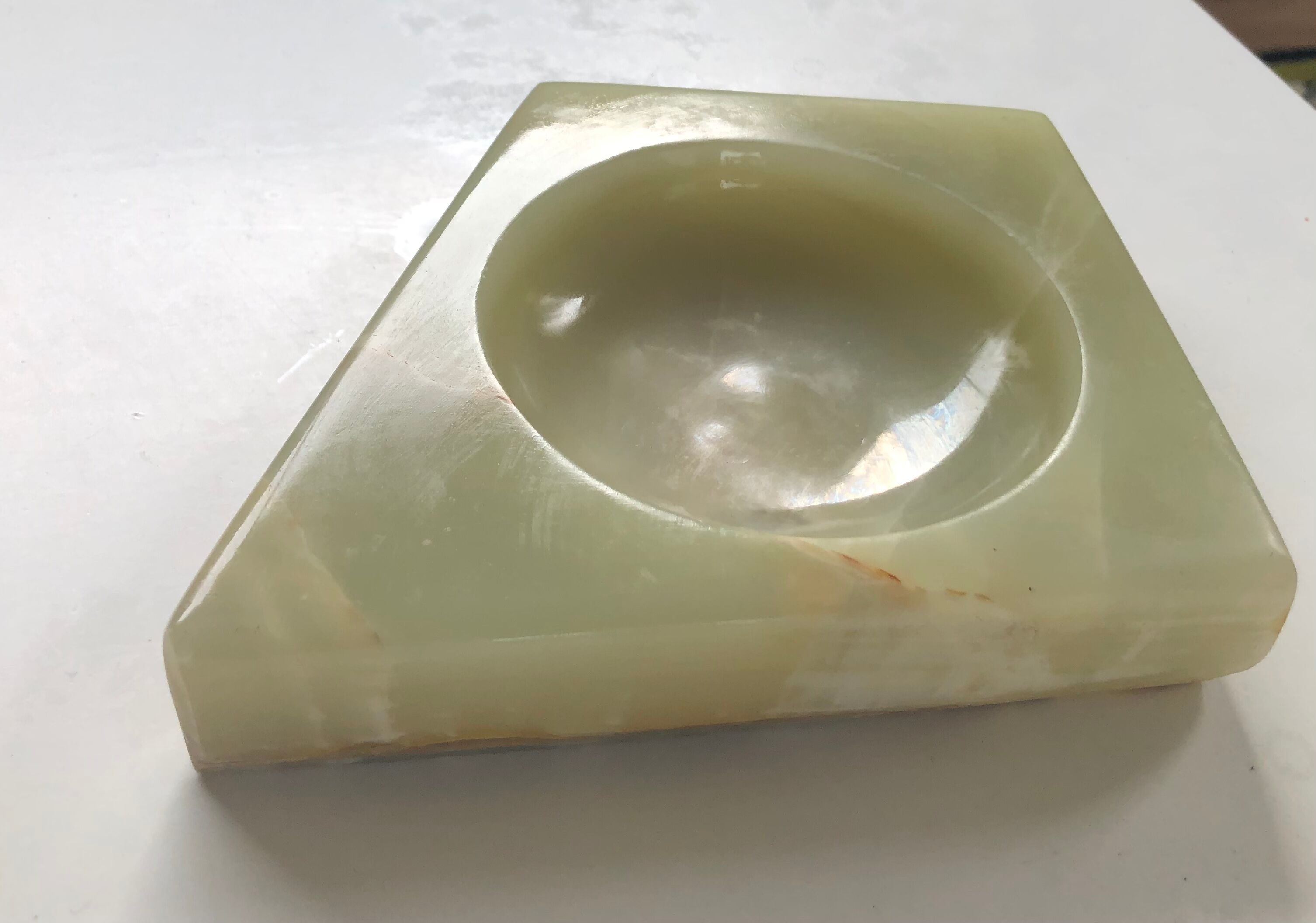 Empty ashtray vintage alabaster pocket
