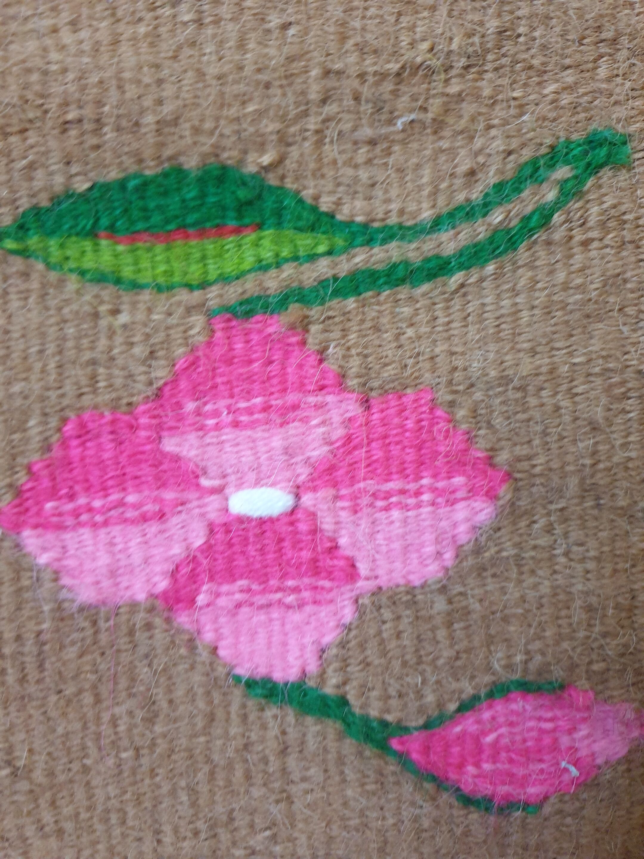 Tapis Oltenian floral, tissé à la main, Roumanie
