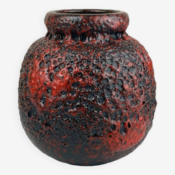 Vase vintage en céramique rugueuse Fat Lava