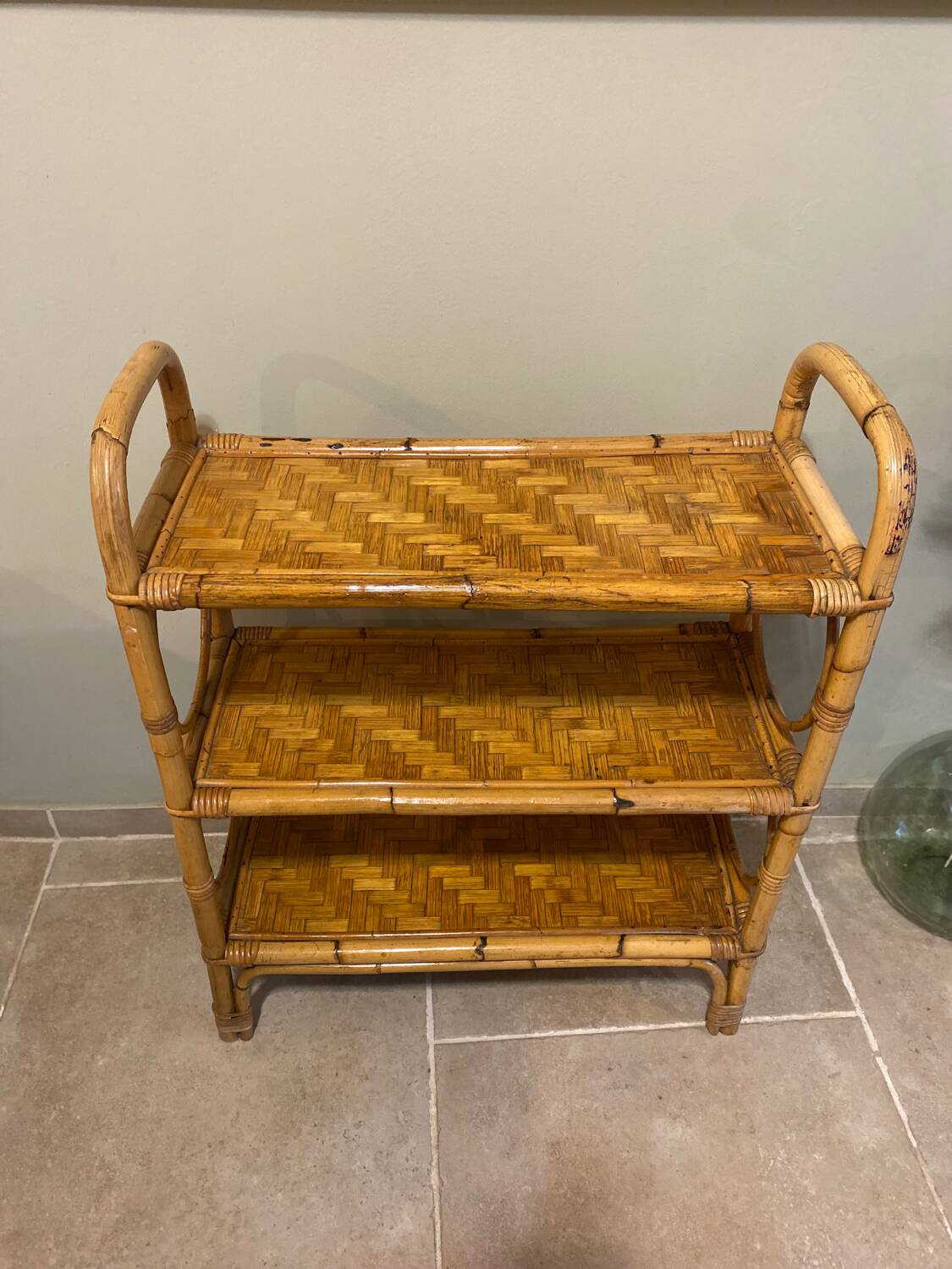 Vintage rattan shelf