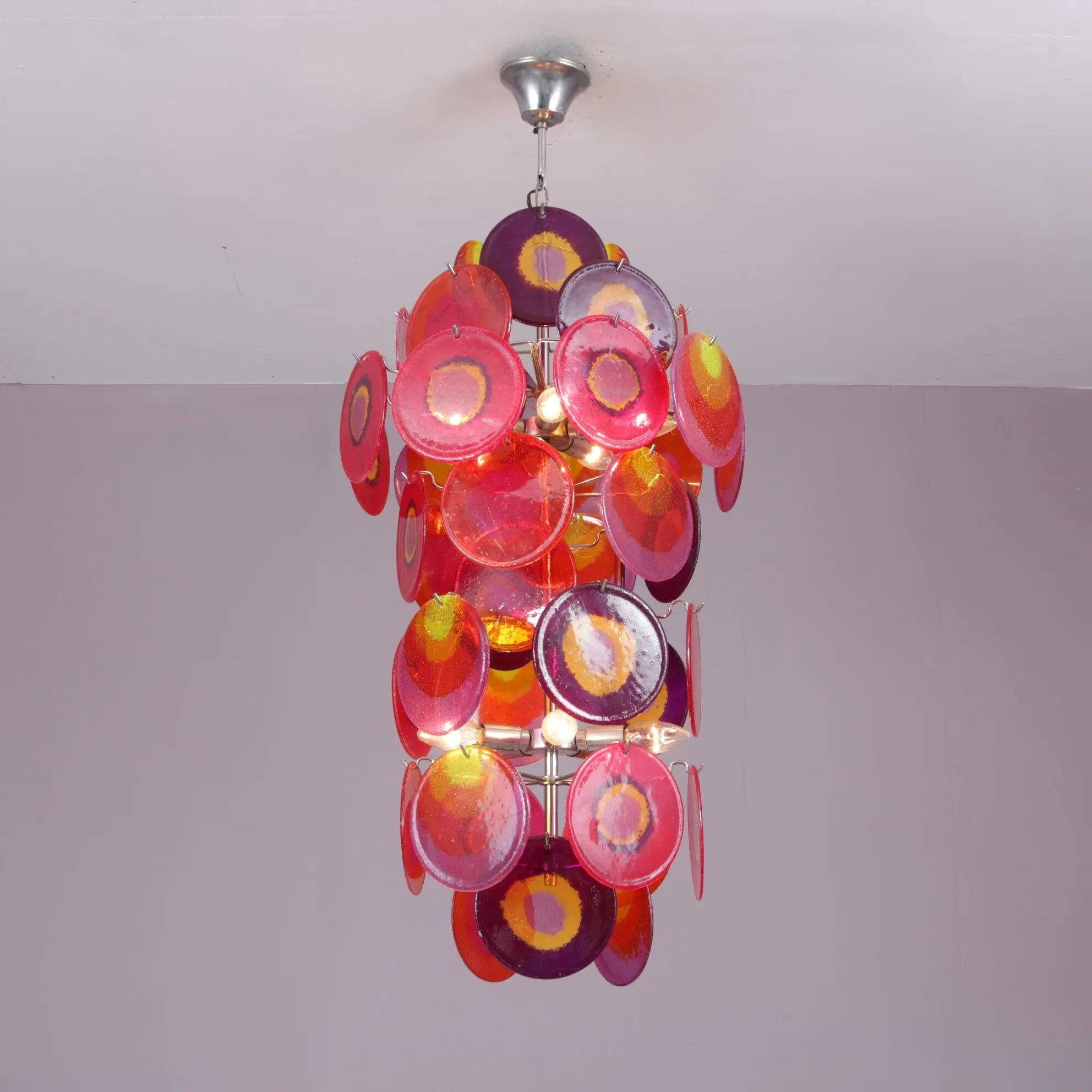 1970s disk chandelier by Aro Leuchten Germany