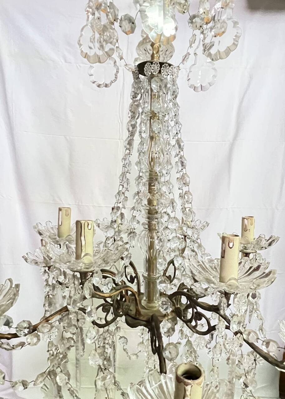 12-light crystal chandelier, antique light fixture
