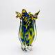 Vase Josef Hospodka Chřibská Macchia Blue Yellow Bohemian Glass 60s