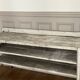 Old workbench, a piece of wooden and metal furniture.