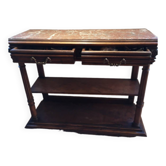 Old console with marble top