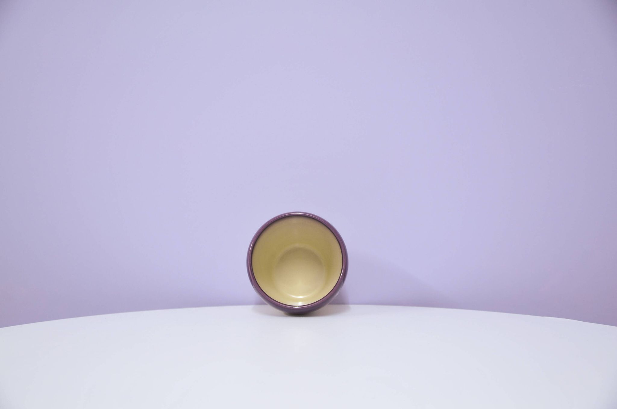 vintage cream & purple flowerpot