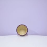 vintage cream & purple flowerpot
