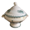 Old tureen on foot in earthenware stamped Amandinoise St Amand Model "Lily of the valley"