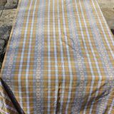 Beige vintage checkered rectangular tablecloth