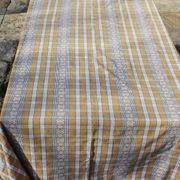 Nappe rectangulaire vintage beige à carreaux