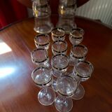 Service à liqueur en cristal émaillé 10 pièces