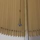 Lampadaire vintage des années 60 en métal et abat-jour plissé design italien