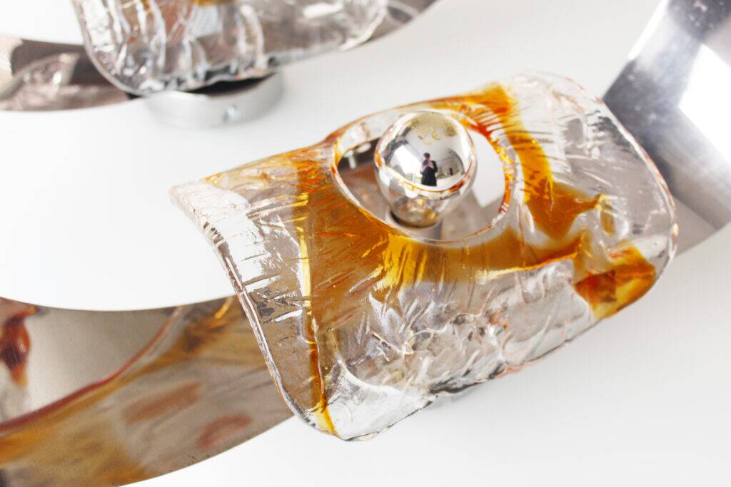 Set (2) of 1970s Murano glass wall sconces by AV Mazzega
