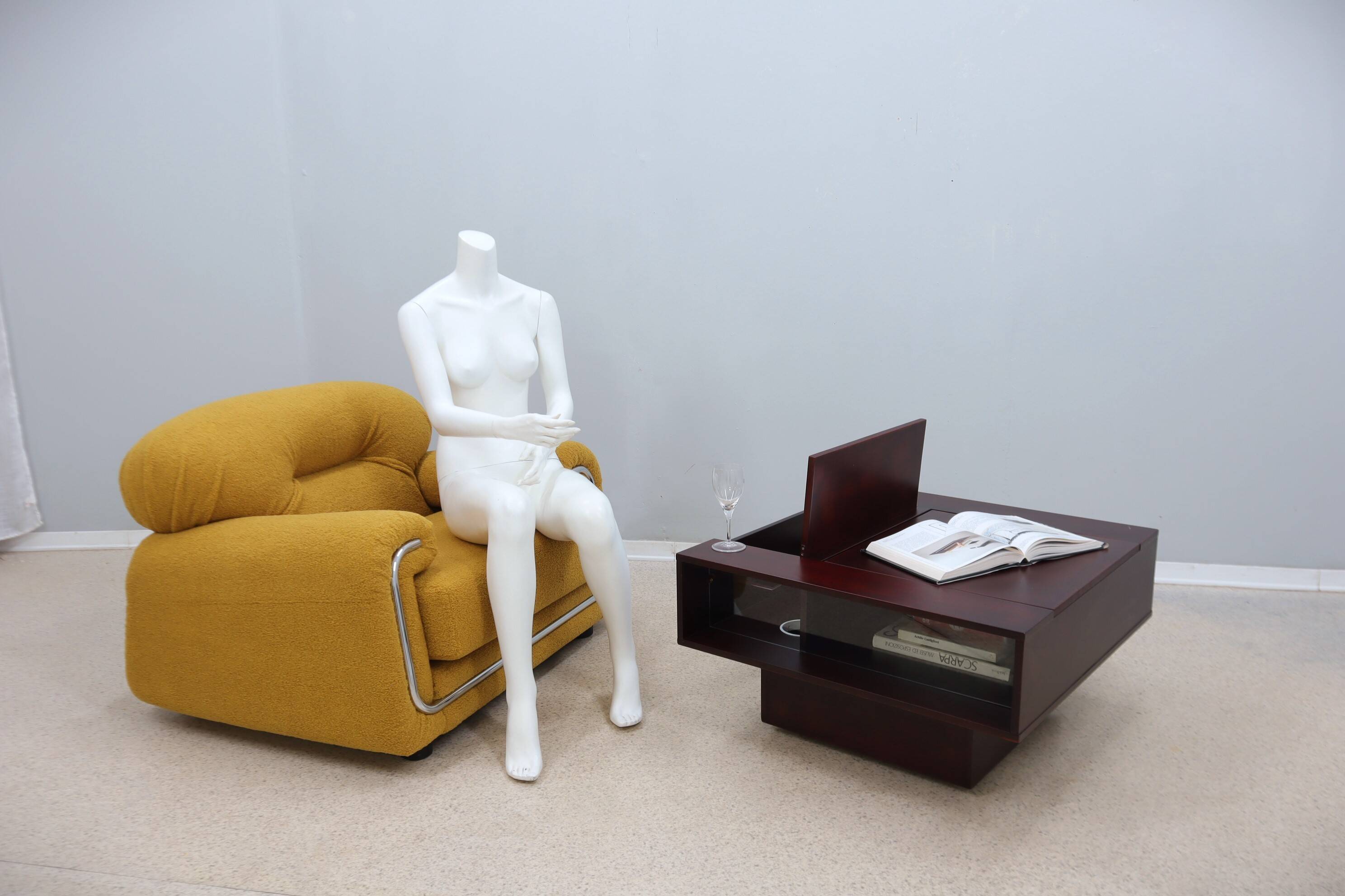 Table basse desserte vintage modulable avec bar 1960