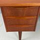 Scandinavian modern teak desk with backside book shelving, 1960, Denmark
