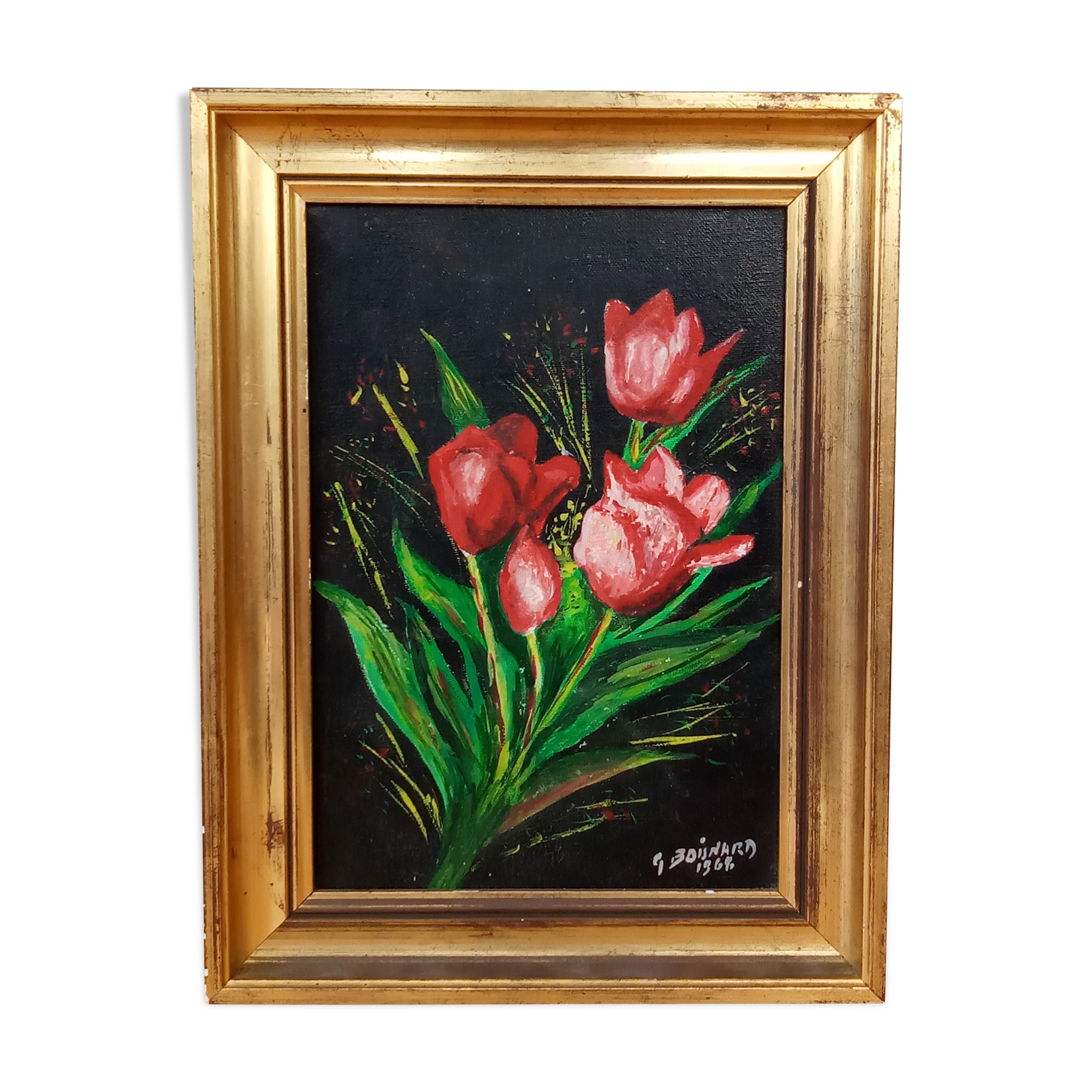 Tulip bouquet painting on canvas