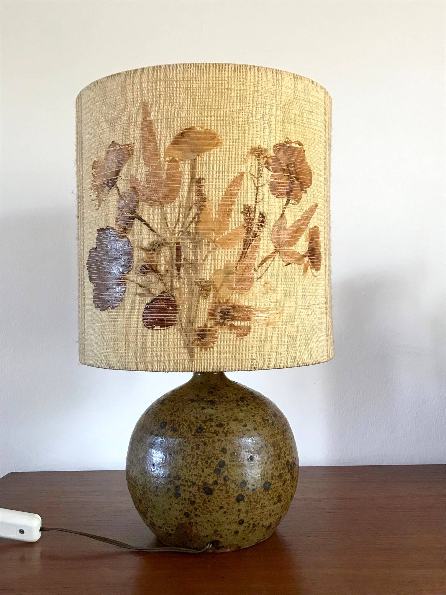 Vintage pyrite stoneware lamp from the 70s