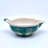 Vintage beige and green checkered service