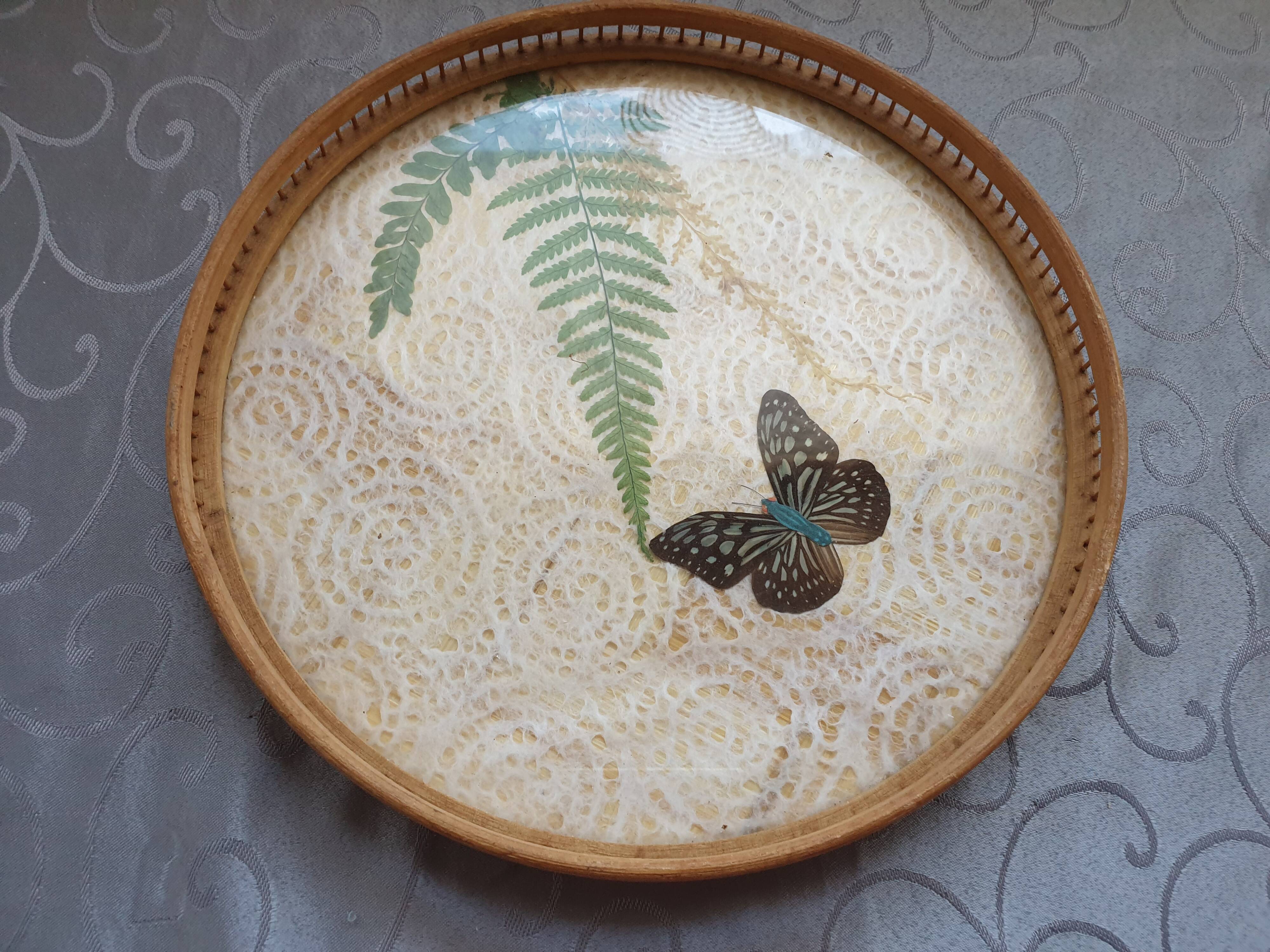 Butterfly wood tray