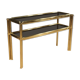 Italian console in gold metal