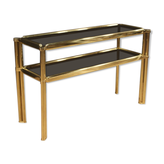 Italian console in gold metal