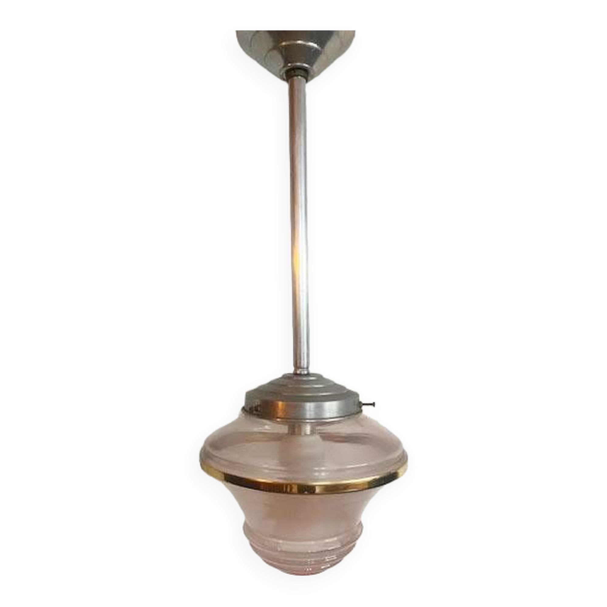 Pink glass pendant light