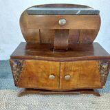 Art deco bedside table, black marble